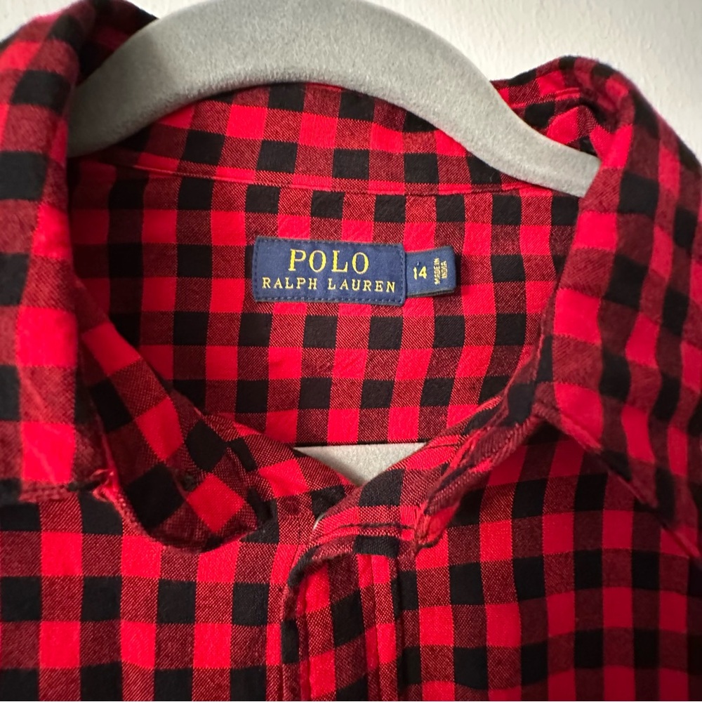 Polo by Ralph Lauren Women’s Red & Black Buffalo Plaid Button-Down Shirt